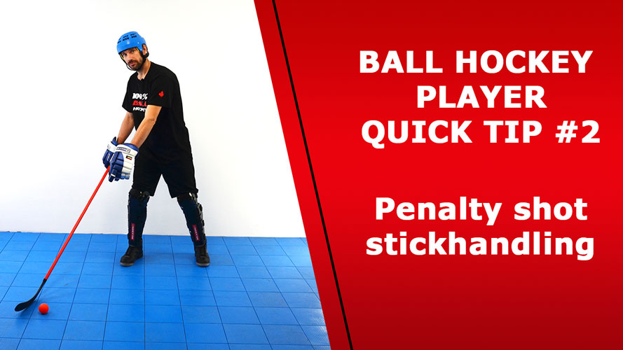 ball hockey player stick handling